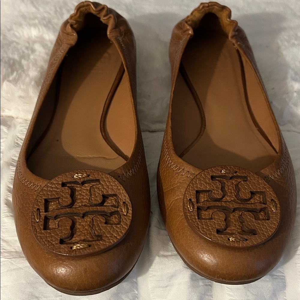 Tory Burch Women's Brown Leather Ballet Flats